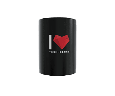 Black Printed Coffee Mug